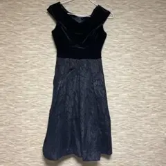 パーティー　ドレス　ワンピース　ベロア　レース　黒