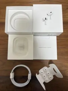 【空箱】Apple AirPods Pro 充電ケーブル 交換用イヤーチップ付き