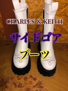 CHARLES & KEITH 厚底レザーブーツ サイズ36/23cmサイドゴア