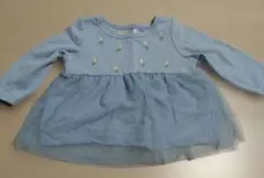 女の子トップ 水色 80サイズ