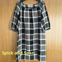 スピックアンドスパン チェック柄チュニック 半袖のサムネイル