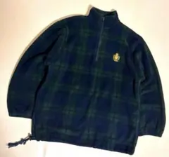 希少80s RALPH LAUREN ブラックウォッチ ハーフジップ フリース