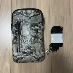 ヘビ柄 スマホショルダーバッグ