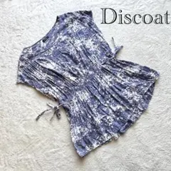 良品 Discoat【M】青総柄ワンピ ノースリーブ チュニック 夏