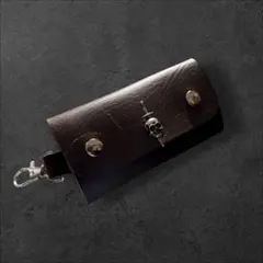 残り1点　ヴィンテージ風　キーケース　革製　6連　カラビナ