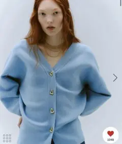 ADAM ET ROPÉ FEMME トライアングルボタンミドルカーディガン