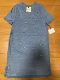 新品未使用 MUVEIL ミュベール ワンピース デニム 花 ビーズ 刺繍のサムネイル