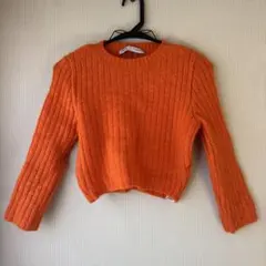 ZARA オレンジ リブ編みニットセーター Sサイズ