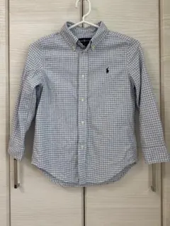 チェック柄長袖シャツ 130-140cm?