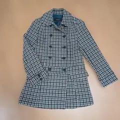 【美品】チェック柄 ピーコート