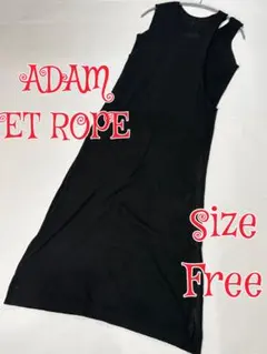 ADAM ET ROPE ノースリーブスリットワンピース ブラック FREE