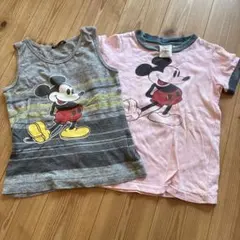 デニムダンガリー100 ミッキーTシャツ　タンクトップ　セットのサムネイル