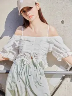 【snidel】スナイデル クロップドバリエブラウス