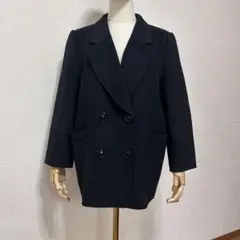 Z177【美品】レリアン カシミヤ100 ダブルジャケット 黒 11号 日本製