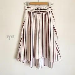 アールピーエス rps マルチストライプフレアスカート テールカット