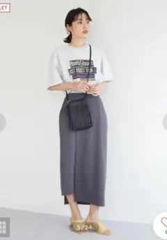 アシメレイヤードカットスカート （チャコールグレー）のサムネイル