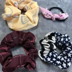 △▲セール5 4点セット　ビッグシュシュ+ うさ耳ヘアゴム　4点セットお買い得