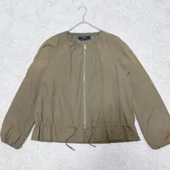 ZARA BASIC ザラベーシック　オリーブグリーン ジップアップジャケットS