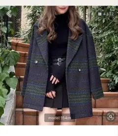 【新品未使用】RMAFチェック柄 テーラードコート