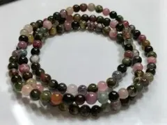 赤字感謝祭✨七色の守護石 ◇ 天然マルチカラートルマリン ◇ 3連ブレスレット5