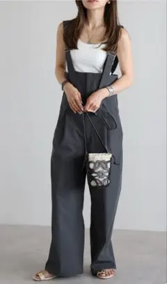 新品　ボンジュールサガン【撥水・接触冷感・UVカット】ハイウエストサロペット