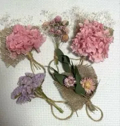 ドライフラワーガーランド　紫陽花ピンク　いちごミルクみたいなガーランド