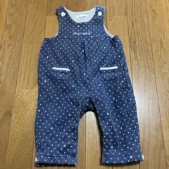 bebe 水玉模様ロンパース ネイビー