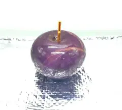 りんご 置物 天然石 オブジェ 林檎 紫水晶カラー