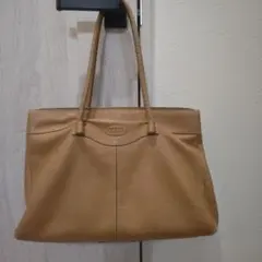 トッズ モカシーノ トートバッグ ハンドバッグ キャメル ステッチ