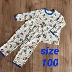 ミキハウス　カートくん　パジャマ　100 青　白　長袖　長ズボン
