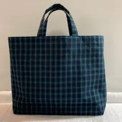 ハンドメイド　ファミリア風チェック　トートバッグ