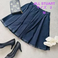 JILLSTUART ジルスチュアート　フレアスカート　２　M　紺　シフォンのサムネイル