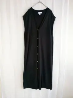 H&M ロングニットベスト ジレ ブラック Mサイズ 羽織り