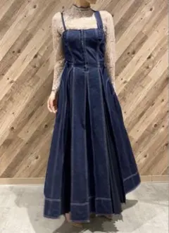 CASA FLINE カーサフライン フロントホックデニムロングワンピース