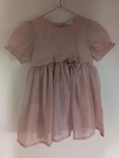 ピンク ワンピース フラワーアクセサリー付き