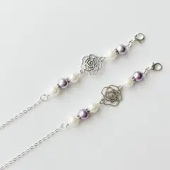 No.295薔薇メガネストラップ・メガネチェーン・マスクチェーン・マスクチャーム