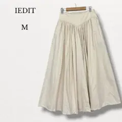 イディット【MP】ギャザーフレアロングスカート コットン アイボリーのサムネイル