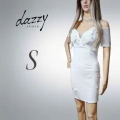 【未使用】チョーカー付き フラワーモチーフ オフショル ミニ キャバドレス