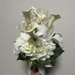 特別価格】コチョウランのウェディングブーケ＆ブートニア 結婚式 前
