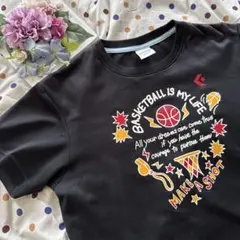 美品 converseバスケットボール Tシャツ M 黒