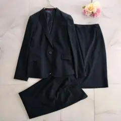 極美品　レミュー　洗える　スーツ 3点セットパンツ スカート ネイビー　S