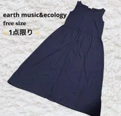 ✨️1点限り✨️earth music&ecology ネイビー キャミワンピース