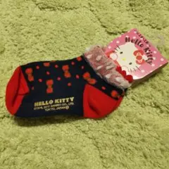 Hello Kitty キッズ靴下 ネイビー/赤