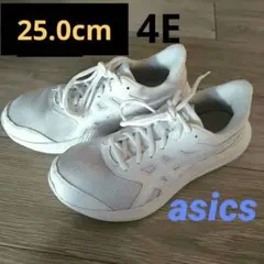 アシックス JOLT4 25.0cm 幅広4Eランニングシューズ スニーカー白