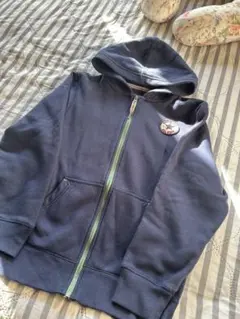 CONVERSE ネイビー フルジップパーカー Lサイズ