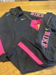 NIKE DRI-FIT ジャージ S 黒/ピンク　ナイキ上下セット