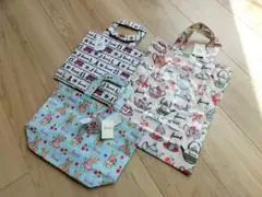 新品3点Harrods ハロッズ　トートバッグ　テディベア柄アフタヌーンティー