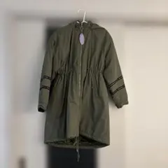 JENNI LOVEフード付きオリーブグリーンロングコート 子供用