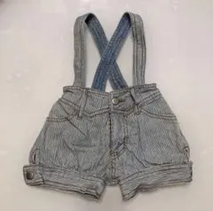 スキップランド★ショートパンツ☆80cm★ストライプ☆かぼちゃパンツ★肩紐付き