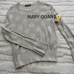 MARY QUANT フラワー柄 メッシュニットセーター 長袖 フレア袖